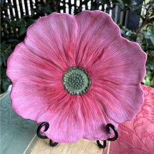 Maxcera Spring Collection Pink Handpainted Floral Plate